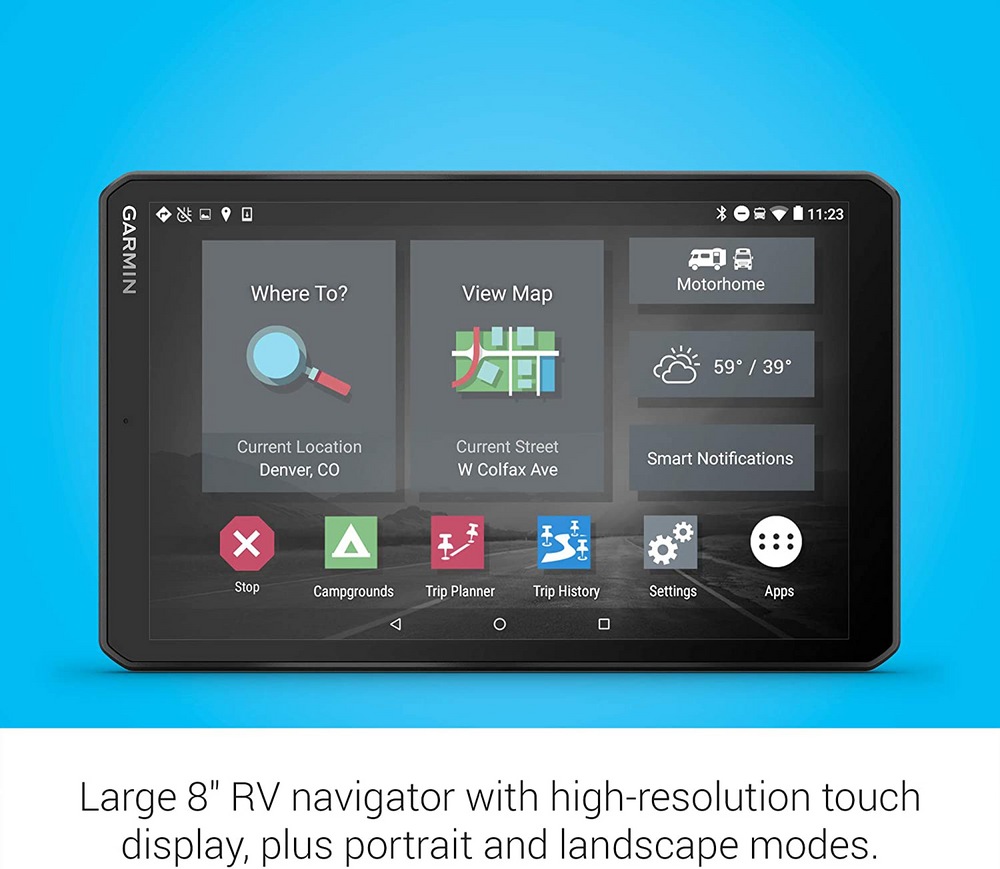 Garmin 890 RV GPS Navigator with 8in Display, Wearable4U Power Pack