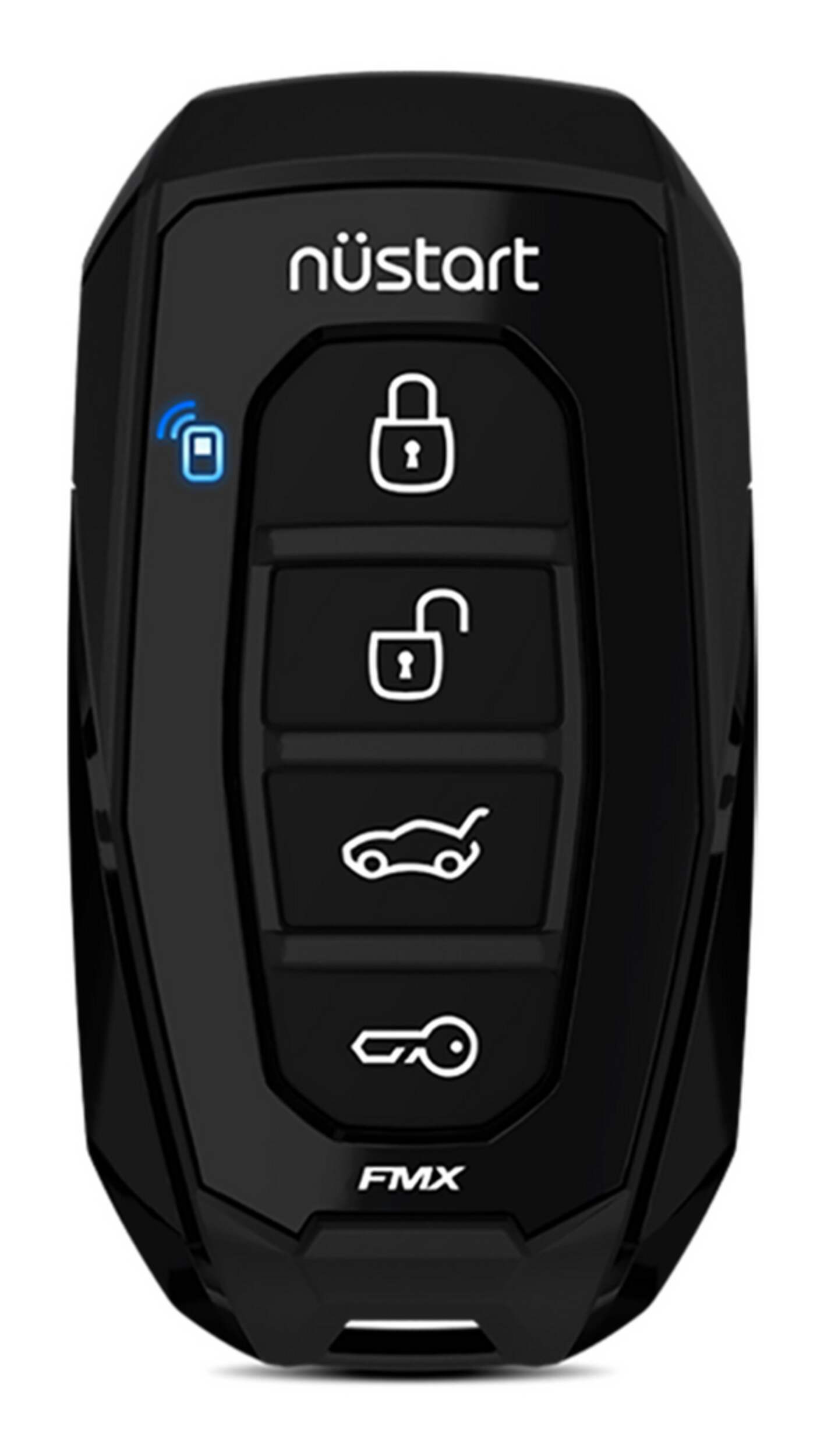 NuStart 2-Way FMX LED 4-Button Remote Front_Flat