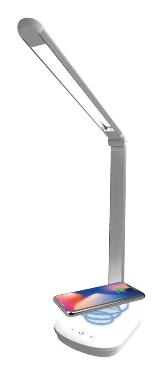 2 en 1 LED Table lampe de bureau USB Light Qi chargeur sans fil de
