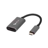 Helix USB-C to HDMI Portable Adapter, Compatible with Select Apple & Android Devices, Grey Front_Three_Fourths_Angled_Left