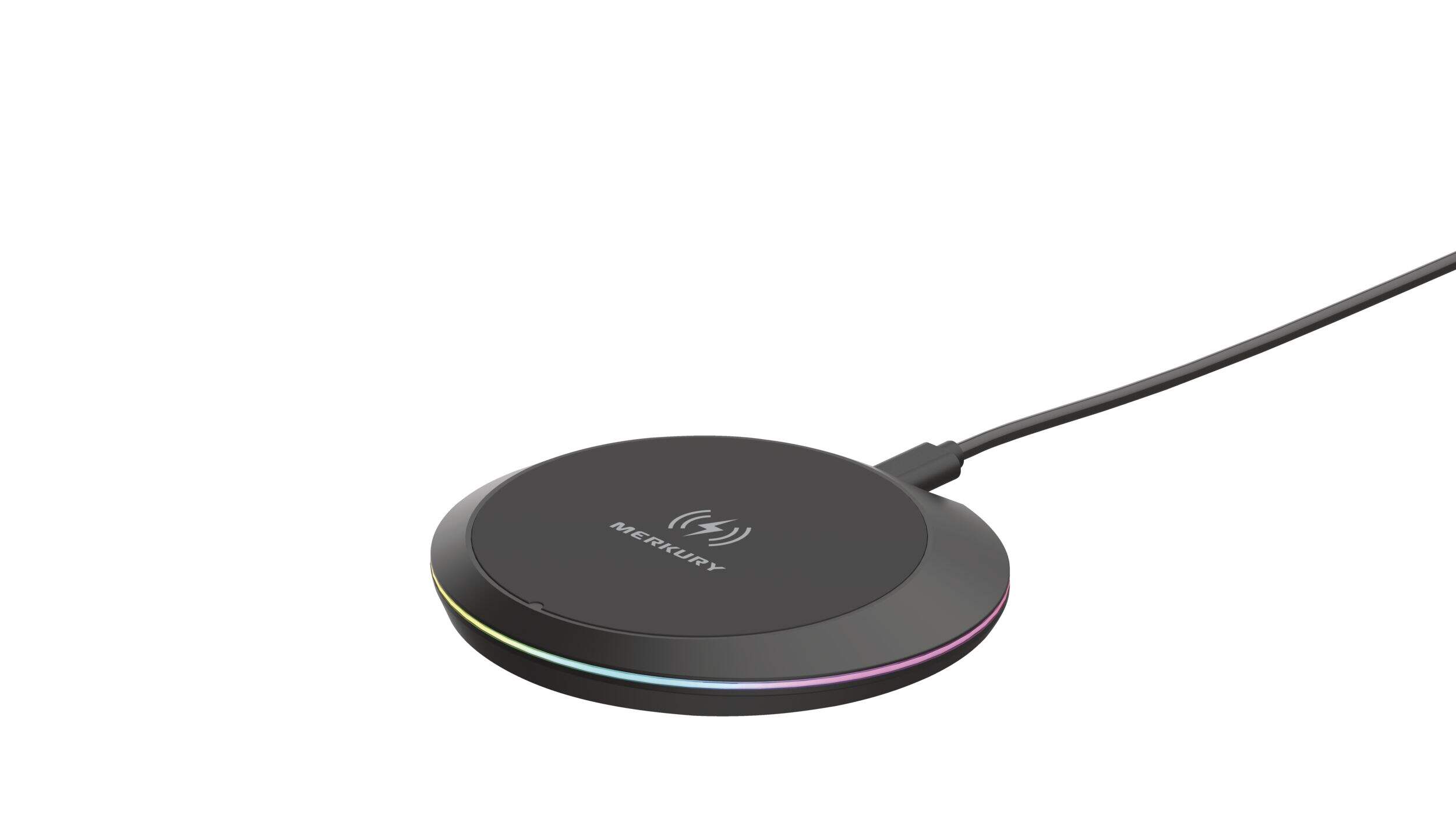 Merkury RGB Light Wireless Charging Pad Front_Three_Fourths_Angled_Left