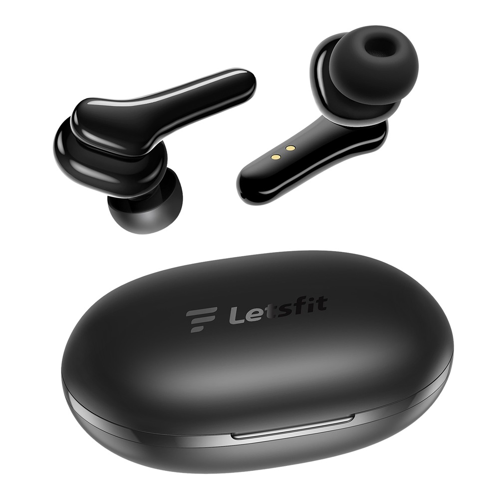 LetsFit T26 Active Noise Cancelling Bluetooth InEar Earbuds, Black