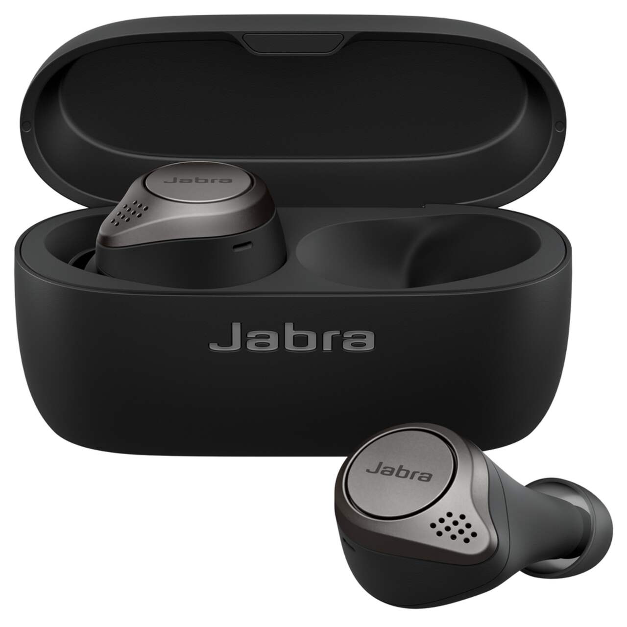 Jabra Elite 75t True Wireless Advanced Earbuds with ANC Wireless Charging Case Titanium Black