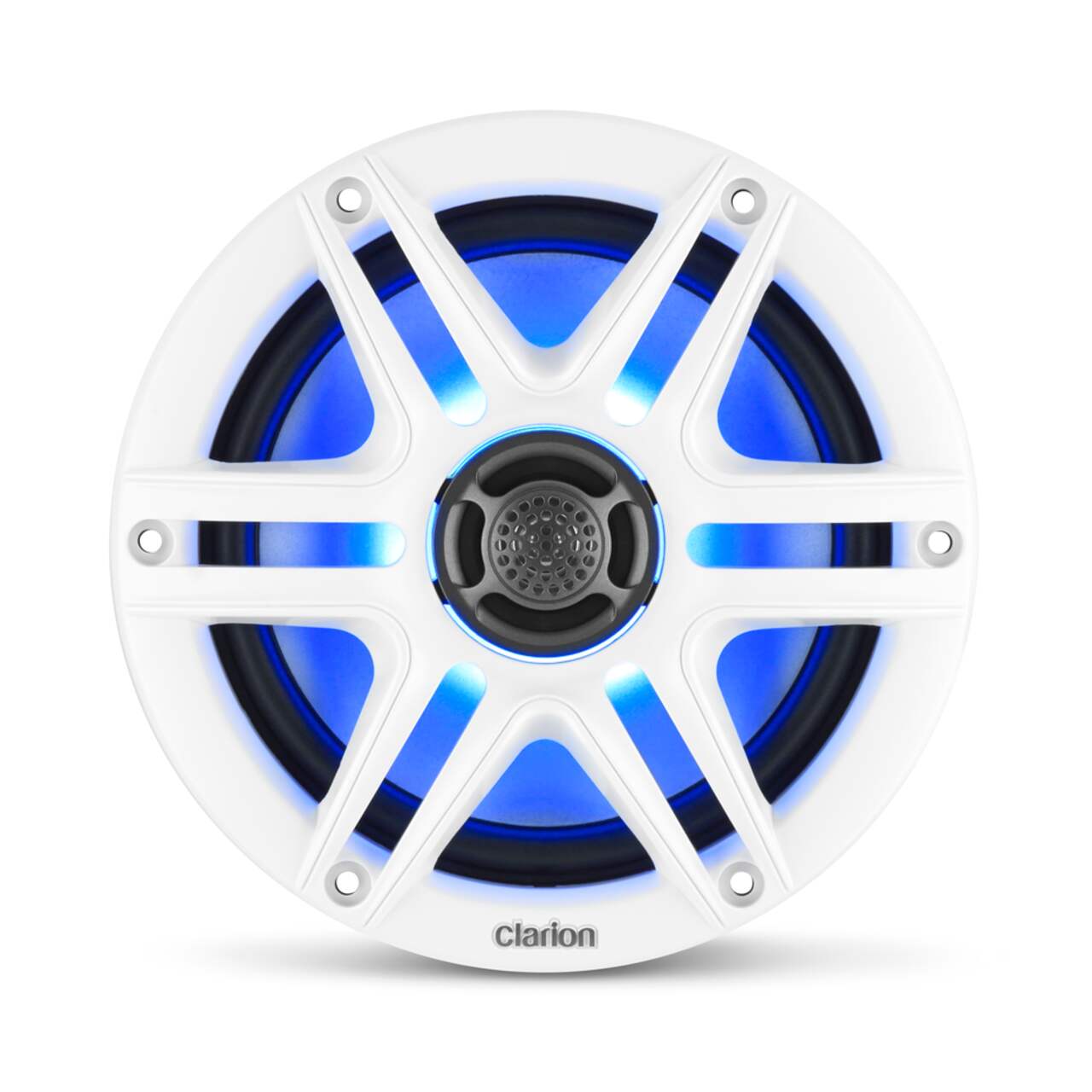 Clarion 6.5 in Marine RGB Coaxial Speakers with Black White