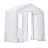 ShelterLogic Clearview Water Resistant Vestibule Shelter w/ UV Protection, 8 x 4 x 8-ft Front_Three_Fourths_Angled_Right