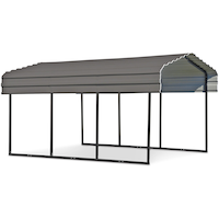 Arrow Carport Hard Top Galvanized Steel Shelter for Car/SUV, Weather Resistant, 10 x 15 x 8-ft Front_Three_Fourths_Angled_Right