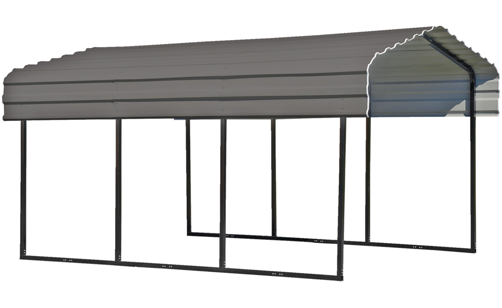 Arrow Carport Hard Top Galvanized Steel Carport Shelter Weather Resistant Car/SUV 10 x 15 x 7ft