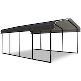 Arrow Carport Hard Top Galvanized Steel Shelter for Car/SUV, Weather Resistant, 12 x 20 x 7-ft Front_Angled_Right