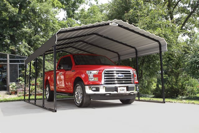 Arrow Carport Hard Top Galvanized Steel Carport Shelter Weather ...