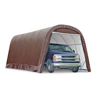 ShelterLogic Heavy Duty Waterproof Round Style Auto Shelter w/UV Protection, 12 x 24 x 10-ft