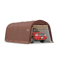 ShelterLogic Heavy Duty Waterproof Round Style Auto Shelter with UV Protection, 12 x 20 x 8-ft Front_Angled_Right