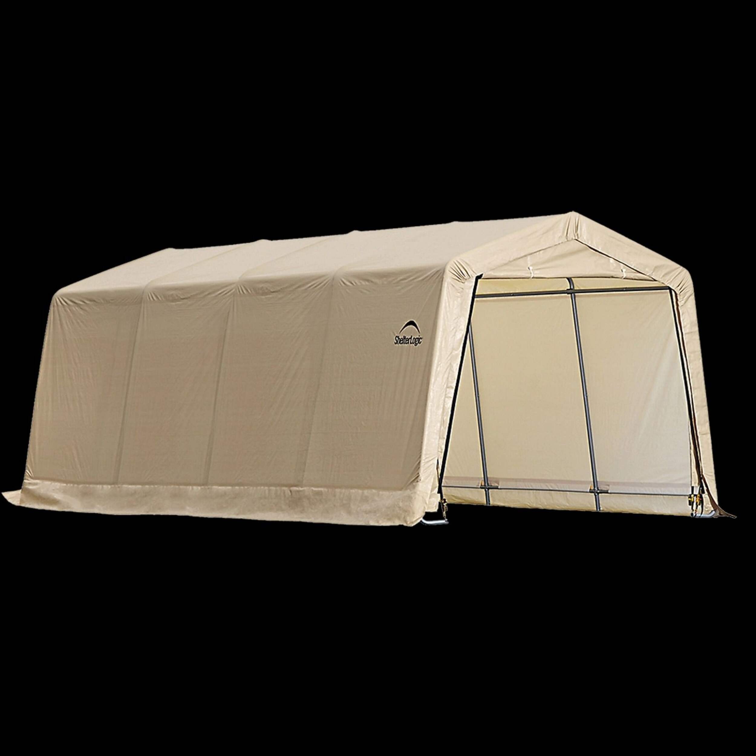 ShelterLogic AutoShelter Replacement Cover Kit for Instant Garage, 10 x 20 x 8-ft Front_Three_Fourths_Angled_Right