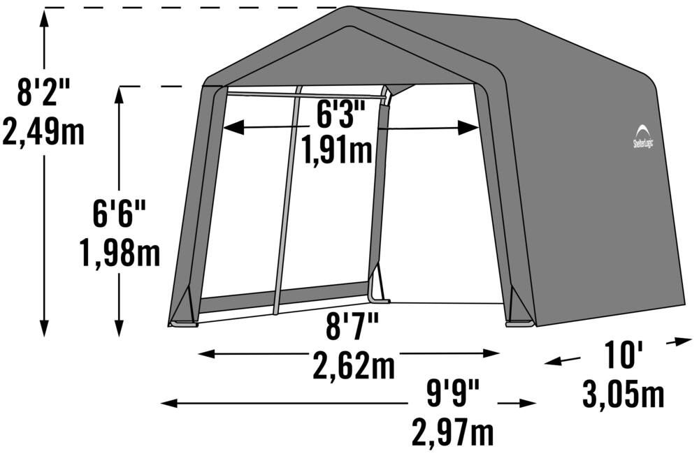 ShelterLogic Peak Style Shed 10 Ft X 10 Ft X 8 Ft Canadian Tire   10x10x8 Peak Style Storage Shed 1 3 8 Frame Grey Cover D017a4c0 78a0 4f55 B96b Ec9198f1ebc1 