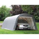 ShelterLogic ShelterCoat™ Round Portable Storage Garage Shelter w/Double Zipper Doors, 12 x 24 x 8-ft Front_Three_Fourths_Angled_Right