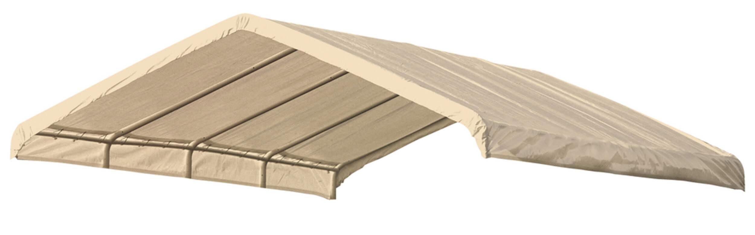 Toile de rechange ShelterLogic pour auvent, grès, 12 x 26 pi Front_Angled_Left