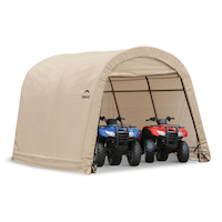 Abri hydrofuge rond portable ShelterLogic Shed-In-A-Box avec toile de 5,5 oz, 10 x 10 x 8 pi Front_Three_Fourths_Angled_Right