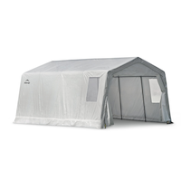 ShelterLogic Clearview Water Resistant Peak Style Auto Shelter w/EZ Glide Door, 11 x 16 x 8-ft
