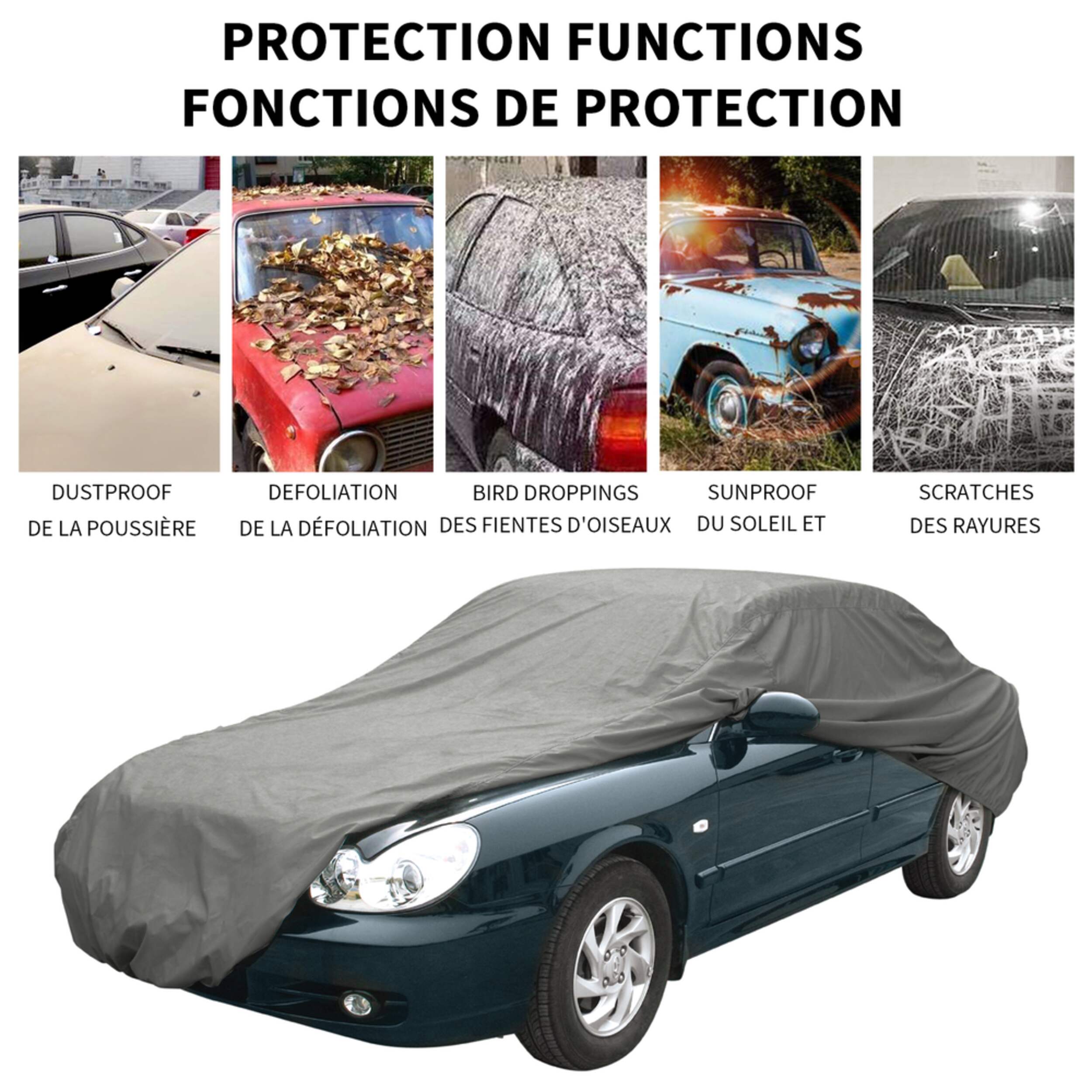 Certified 3 Layer Water Resistant Car Cover with UV Protection