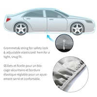 Certified 3-Layer Water Resistant Car Cover with UV Protection, Assorted, Small: Fits cars up to 14'2" (431 cm) in length CloseUp