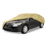 Simoniz 3-Layer Water-Resistant Car Cover with UV Protection, Medium, Beige Front_Three_Fourths_Angled_Left