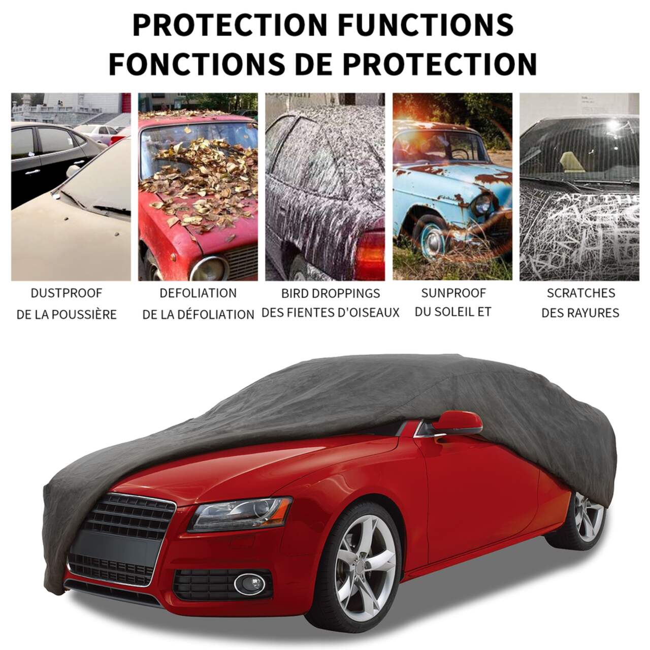 Car Covers Rain Dust Sun Proof Auto Body Protector UV Block For