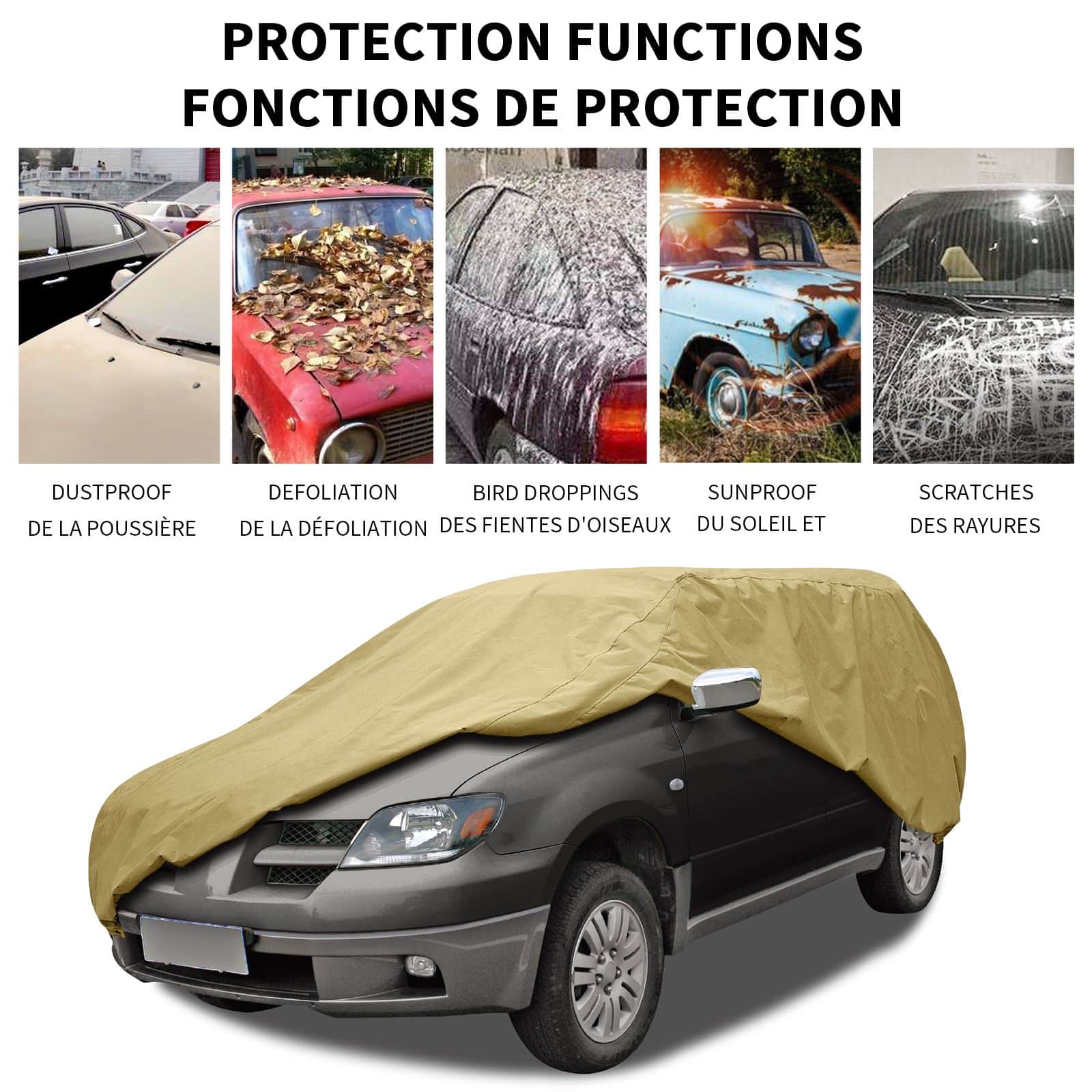 Simoniz Polypropylene 3 Layer Water Resistant SUV Car Cover w/UV