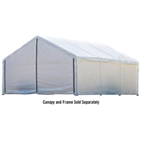 ShelterLogic Super Max™ Water Resistant Peak Canopy Enclosure Kit w/UV Protection, 18 x 20-ft Front_Three_Fourths_Angled_Left