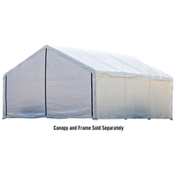 ShelterLogic Super Max™ Water Resistant Peak Canopy Enclosure Kit w/UV Protection, 18 x 20-ft Front_Three_Fourths_Angled_Left