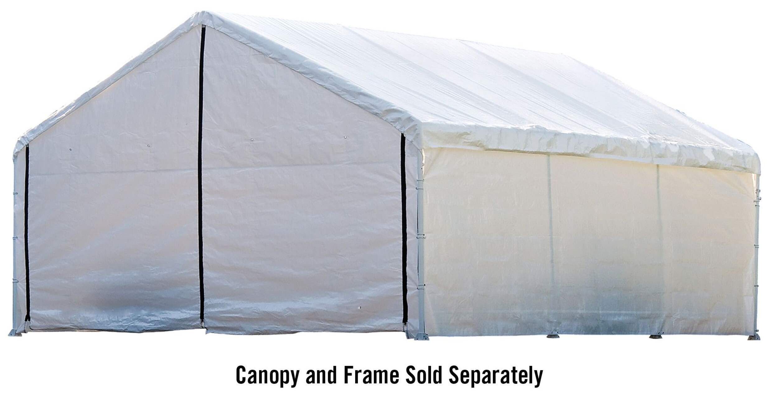 ShelterLogic Super Max™ Water Resistant Peak Canopy Enclosure Kit w/UV Protection, 18 x 20-ft Front_Three_Fourths_Angled_Left