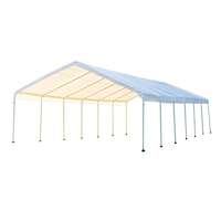 ShelterLogic Water Resistant 14-Leg Frame Peak Canopy w/ UV Protection, 18 x 40-ft Front_Three_Fourths_Angled_Left