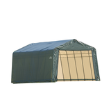 ShelterLogic ShelterCoat™ Peak Style Shelter, Green, 13-ft x 24-ft x 10-ft Front_Angled_Right