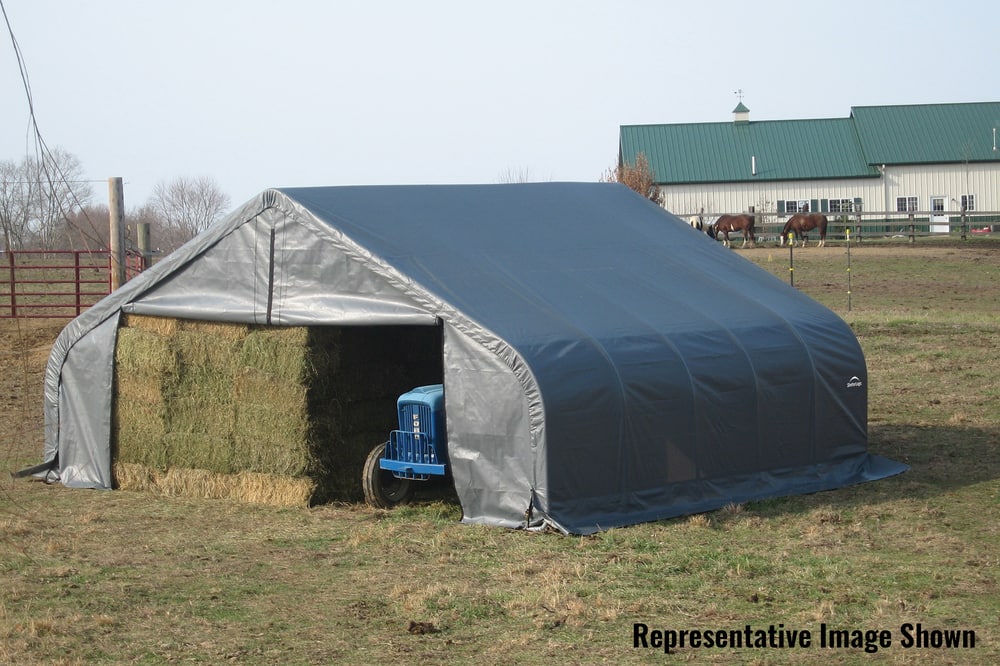 ShelterLogic ShelterCoat™ Peak Style Shelter, Grey, 22-ft x 20-ft x 11 ...