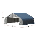 ShelterLogic ShelterCoat™ Peak Style Shelter, Grey, 22-ft x 20-ft x 13-ft Front_Three_Fourths_Angled_Left