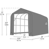 Abri à toit en pente ShelterLogic, vert Front_Three_Fourths_Angled_Left