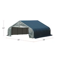 ShelterLogic ShelterCoat¿ Peak Style Auto Shelter, Green, 22-ft x 24-ft x 13-ft