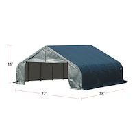 Abri d'auto à toit pointu ShelterLogic ShelterCoat, vert, 22 x 28 x 11 pi Front_Three_Fourths_Angled_Left