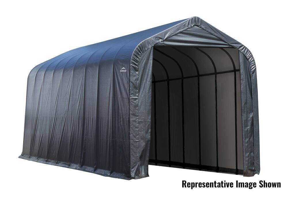 ShelterLogic ShelterCoat™ Peak Style Shelter, Grey, 14-ft X 40-ft X 16 ...