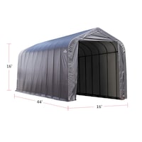 ShelterLogic ShelterCoat¿ Peak Style Auto Shelter, Grey, 16-ft x 44-ft x 16-ft
