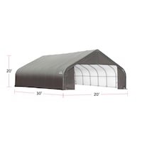 ShelterLogic Water Resistant Peak Portable Garage Auto Shelter w/UV Protection, 30 x 20 x 20-ft Front_Three_Fourths_Angled_Right