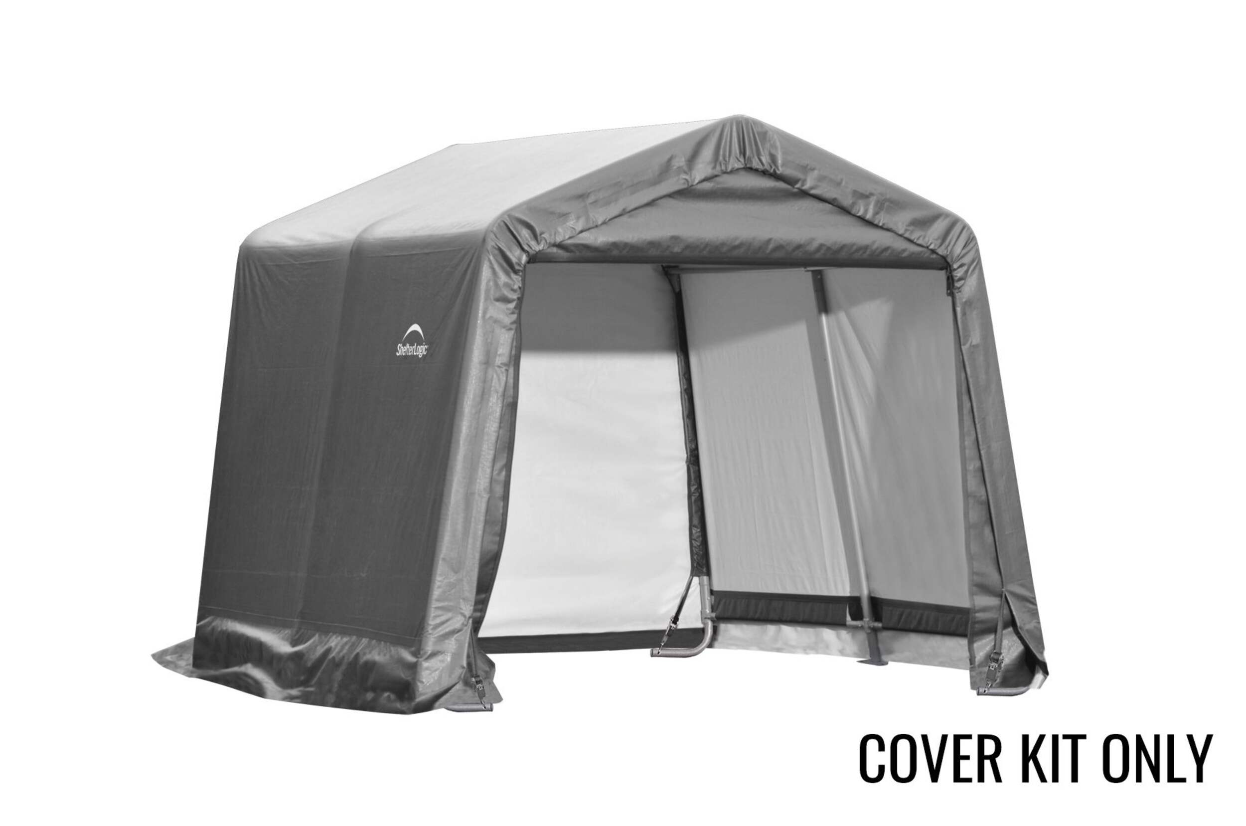 Replacement Cover Only - ShelterLogic Alpine Water Resistant Peak Auto Shelter Replacement Cover Kit with UV Protection, 10 x 10 x 8-ft Front_Three_Fourths_Angled_Right