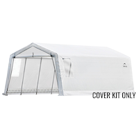 Replacement Cover Only - Shelter Logic Peak Replacement Cover Kit, Translucent Clearview,11-ft x 16-ft x 8-ft Front_Three_Fourths_Angled_Left