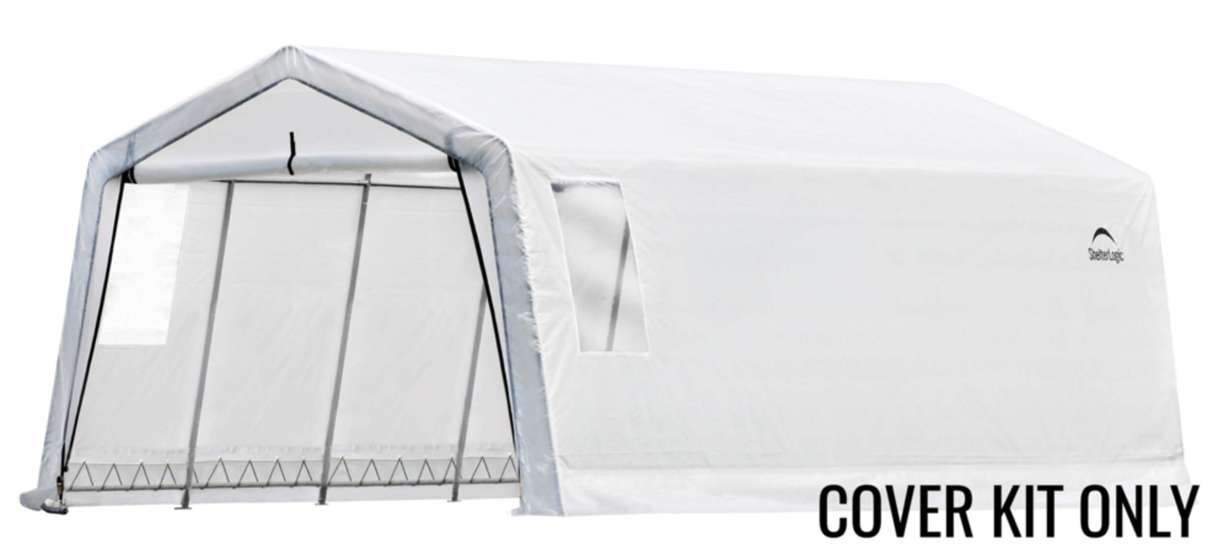 Replacement Cover Only - ShelterLogic Clearview Replacement Cover Water Resistant Auto Shelter Replacement Cover Kit w/UV Protection, 11 x 20 x 8-ft Front_Angled_Left