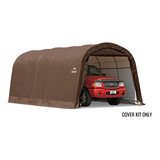 Replacement Cover Only - ShelterLogic Water Resistant Round Auto Shelter Replacement Cover Kit with UV Protection, 12-ft x 20-ft x 8-ft Front_Three_Fourths_Angled_Right