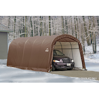 Toile de rechange seulement pour abri d'auto rond hydrofuge ShelterLogic avec protection anti-UV, 12 x 20 x 8 pi Front_Angled_Right