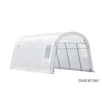 Replacement Cover Only - ShelterLogic Clearview Water Resistant Shelter Replacement Cover Kit w/UV Protection, 12-ft x 16-ft x 8-ft Front_Angled_Right