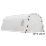 Replacement Cover Only - ShelterLogic Clearview Water Resistant Shelter Replacement Cover Kit with UV Protection, 12-ft x 20-ft x 8-ft Front_Angled_Right