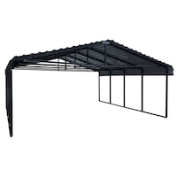 Arrow Carport Auto Shelter, Charcoal, 20-ftx 20-ft x 7-ft Front_Angled_Right