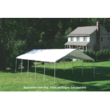 Replacement Cover Only - ShelterLogic Super Max™ Fire Rated White Canopy Replacement Cover for 2-in Frame, 18-ft x 30-ft Front_Three_Fourths_Angled_Right