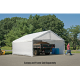 ShelterLogic Super Max™ Fire Rated Canopy Enclosure Kit w/UV Protection, 18 x 40-ft Front_Three_Fourths_Angled_Right