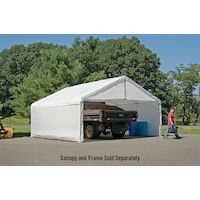 ShelterLogic Super Max™ Fire Rated Canopy Enclosure Kit w/UV Protection, 18 x 40-ft Front_Three_Fourths_Angled_Right